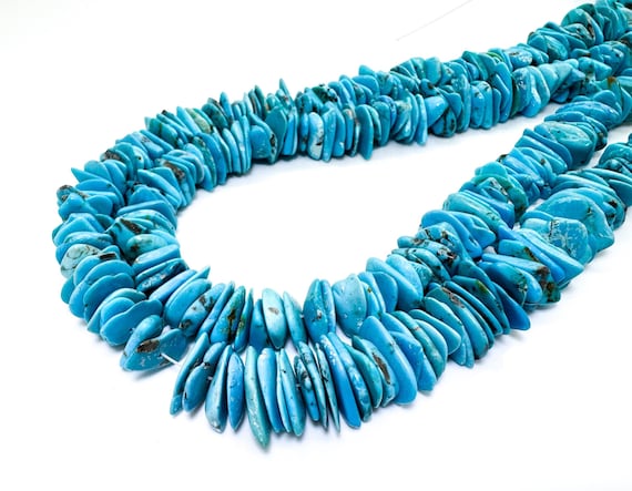 Natural Kingman Turquoise Thin Flat Slab Gemstone Beads Genuine Sky Blue Arizona Turquoise Polished Blue Jewelry Supply - PGS371