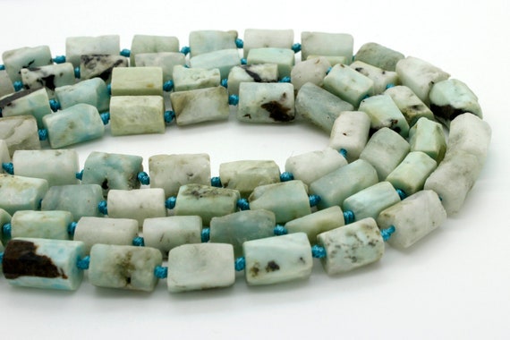 Larimar, Natural Larimar Rough Cut Nugget Cube Chips Loose Gemstone Assorted Size Beads - PGS184