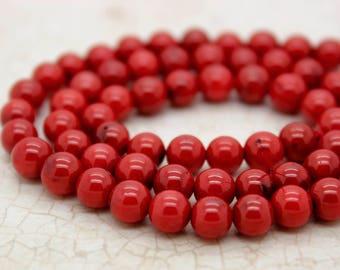 New 2 Rown 7-8mm Natural Japan South Sea Red Coral Round Beads Necklace 18-19" New 2 Rown 7-8mm Natural Japan South Sea Red Coral Round Beads Necklace 18-19"