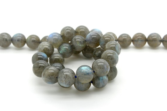 Natural Labradorite (Grade AAA) Smooth Polished Round Ball Sphere Gemstone Beads - RN41