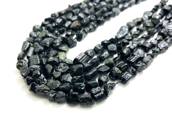 Raw black tourmaline beads deals