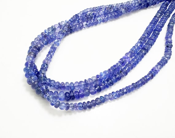 High Quality Natural Tanzanite Rondelle Beads AAA Tanzanite Gemstone 3mm | Blue Violet Tanzanite Beads | Jewelry Making | 15.5” Strand PGS29