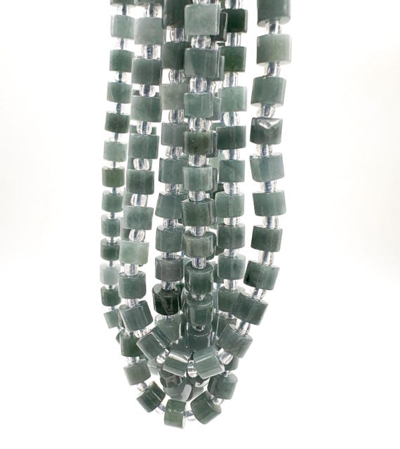 AAA Guatemala Jade Cylinder Beads 4x6mm Genuine Green Jadeite Smooth Tube Barrels Natural Mayan Jade Gemstone for Jewelry Making PGS323B