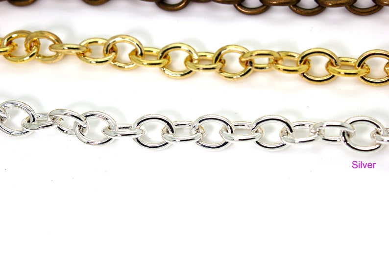 Necklace Chain 9mm x 11mm Metal Unfinished Chain PCH02 Oval Cable Chain Gold Silver Bronze Jewelry Making