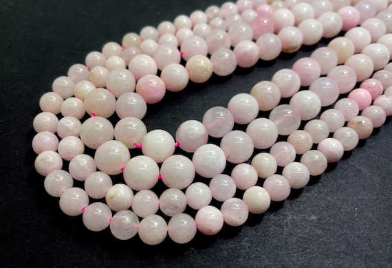 Pink Mangano Calcite Beads, Natural Smooth Round Polished Gemstone Beads - RN194
