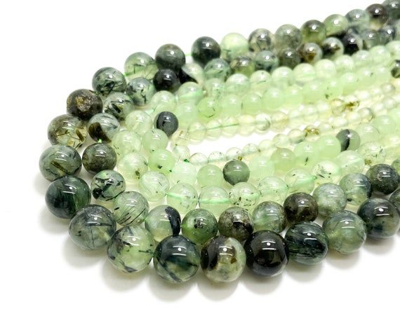 Prehnite Gemstone Beads, Polished Smooth Round Natural Prehnite Gemstone Beads (4mm 6mm 8mm 10mm 12mm) - PG164