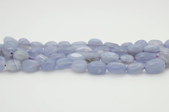 Blue Lace Agate Nugget Irregular Chips Pepple Natural Gemstone Beads Stone Rock