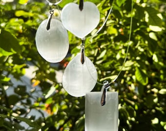 Natural White Selenite Gemstone Pendant (Heart, Oval, Rectangle, Teardrop) for Necklace