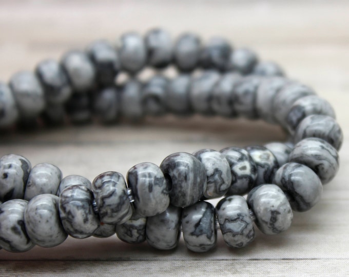 Crazy Lace Agate Rondelle Gemstone Beads 8" strand (5mm x 8mm beads, 2.5 mm hole)