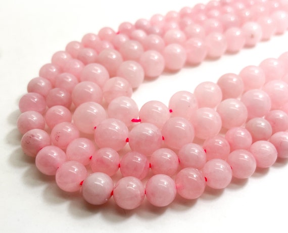 Rose Quartz Beads, Natural Polished Smooth High Quality Pink Rose Quartz Round Gemstone Beads (4mm 6mm 8mm 10mm) - PG300