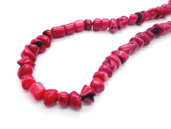 Natural Red  Sponge Coral Nugget Beads Genuine 9mm Tumbled Stone Beads Vibrant Red Sea Pebble Coral Artisan Jewelry Making Supply