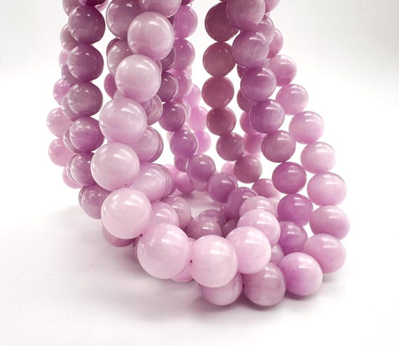 AAA Natural Lavender Kyanite Round Beads | 7.5-14mm Purple Kyanite | UV Reactive Gemstone for Jewelry Making - RN170