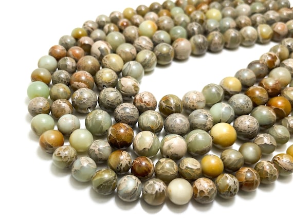 Snake Skin Jasper Beads, Natural Snake Skin Jasper Africa Opal Smooth Polished Gemstone Beads - PG18