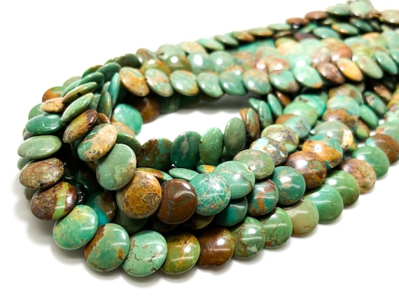 Natural Turquoise Disc Beads: Polished Gemstone Assortment (3mm-4mm x 10mm-12mm)
