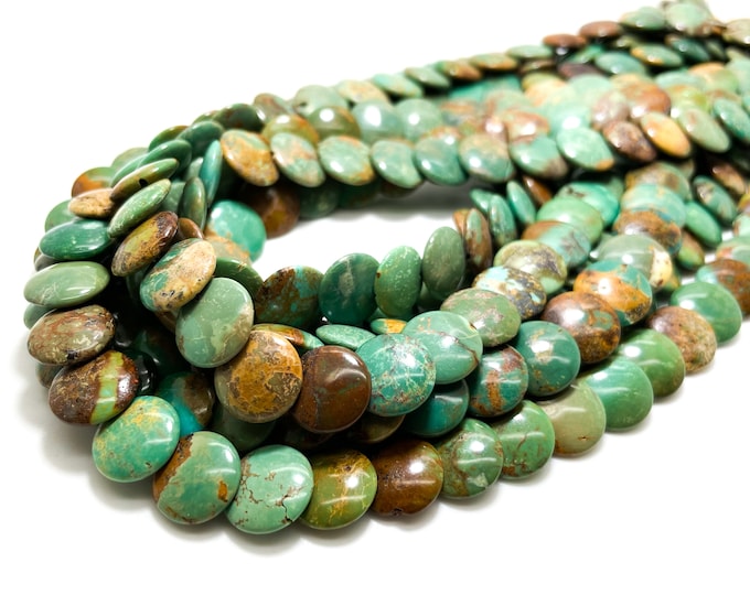 Natural Turquoise Disc Beads: Polished Gemstone Assortment (3mm-4mm x 10mm-12mm)