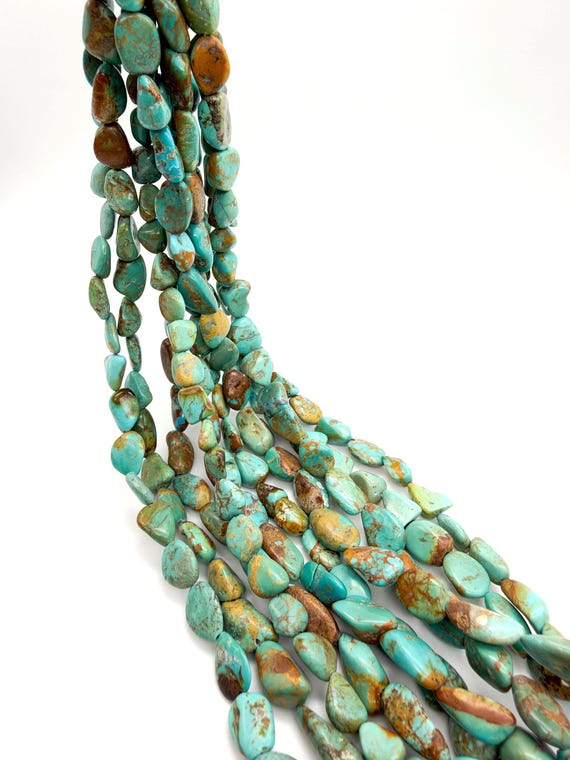 Natural Hubei Turquoise Beads Freeform Nugget 8-11mm Blue Green Brown Matrix Gemstone Beads 15.5" Strand Jewelry Making WHTQ22