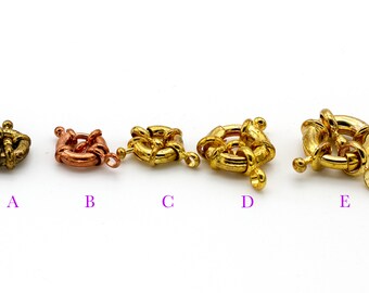 1PC wheel clasp, Gold Bronze Rose Gold wheel spring buckle, used for necklace/bracelet jewelry 10mm, 12mm, 15mm, 18mm  PAS83