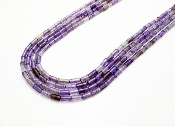 Amethyst Tube Beads 4x2mm | Natural Amethyst Heishi Tube Beads | Purple Gemstone Beads | 15” Strand Jewelry Making Supplies - RD08
