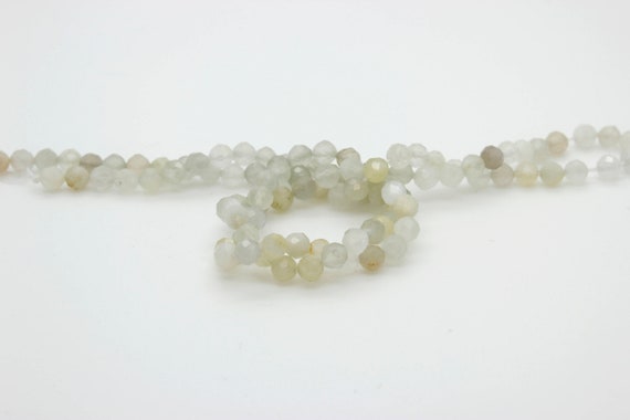 Moonstone Beads, Natural Moonstone Round Faceted Ball Sphere Gemstone Loose Bead Beads