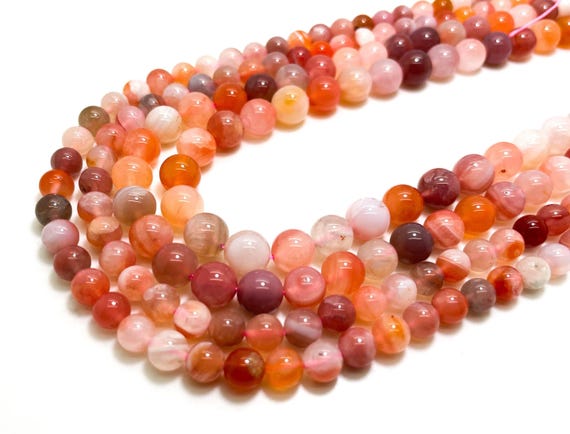 AAA Natural Cherry Blossom Agate Beads 6mm 8mm 10mm Round Beads Flower Agate Polished Round Gemstone Beads- RN143
