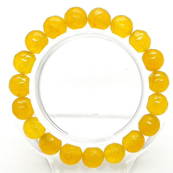 Yellow Jade Bracelet: Faceted Gemstone Beaded Accessory