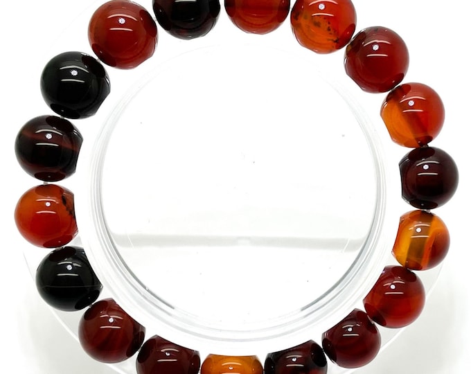 Spider Web Agate Smooth Polished Round Natural Gemstone 10mm Beads Stretch Elastic Cord Handmade Bracelet PGB122