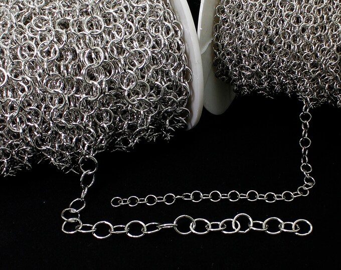 Silver Round Ring Link Cable Necklace Bracelet Chain for Jewelry Making Finding - PCH19