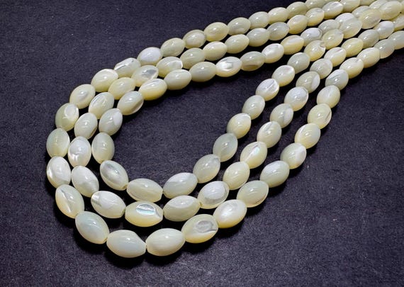 Genuine Natural Iridescent Mother of Pearl MOP Barrel Beads: Jewelry Making Supplies - PG322H