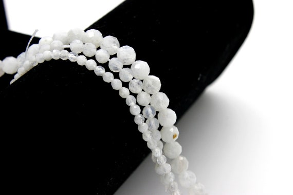 Natural Moonstone, Moonstone Faceted Sphere Ball Round Natural Gemstone Beads Stones - 2mm 3mm 4mm 6mm - RNF84