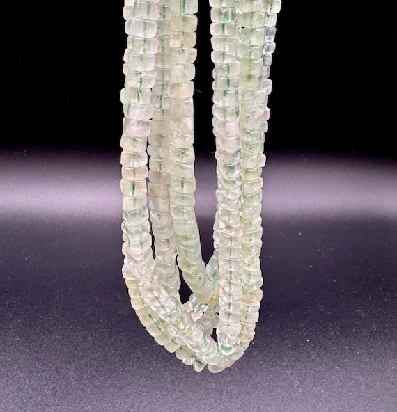 Natural Prehnite Triangle Beads | 3x6mm Pale Green Gemstone Beads | Full 15.5" Strand | Geometric Beads | Jewelry Making Supplies- PG153