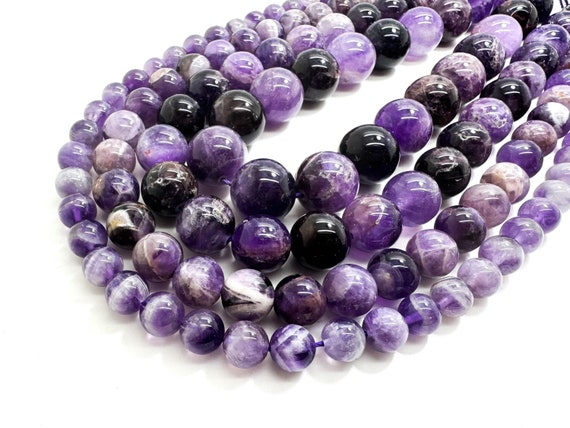 Natural Purple Amethyst Round Gemstone Beads: Grade AA, 8-18MM
