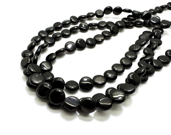 Natural Lignite Jet Beads: 8mm 10mm 12mm Smooth Round Gemstone Strand