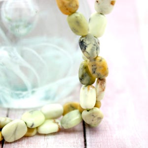 Chrysoprase Beads, Natural Lemon Chrysoprase Polished Smooth Flat Rectangle Gemstones Beads PG116 image 4