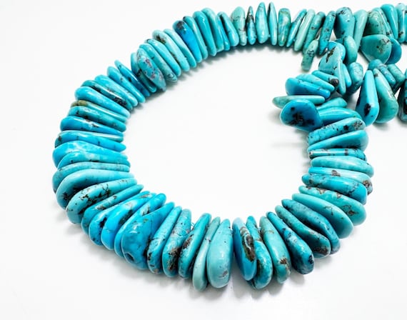 Arizona Kingman Turquoise Slice Beads Natural Blue Untreated Gemstone For Men Women Jewelry Supply PGS370-13