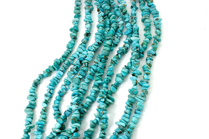 Natural Turquoise Beads, Genuine Turquoise Smooth Rough Rondelle Nugget Chip Loose Gemstone Beads Assorted Size PGS241 image 4