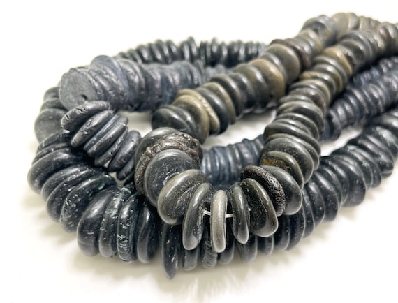 Howlite Beads, Rough Flat Nugget Chip Dark Brown Black Howlite Beads (Assorted Size) - PGS40