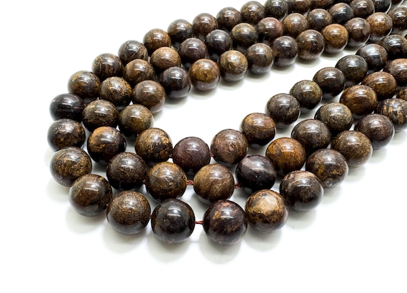 Natural Genuine Bronzite Smooth Polished Round Ball Sphere Gemstone Beads - PG298