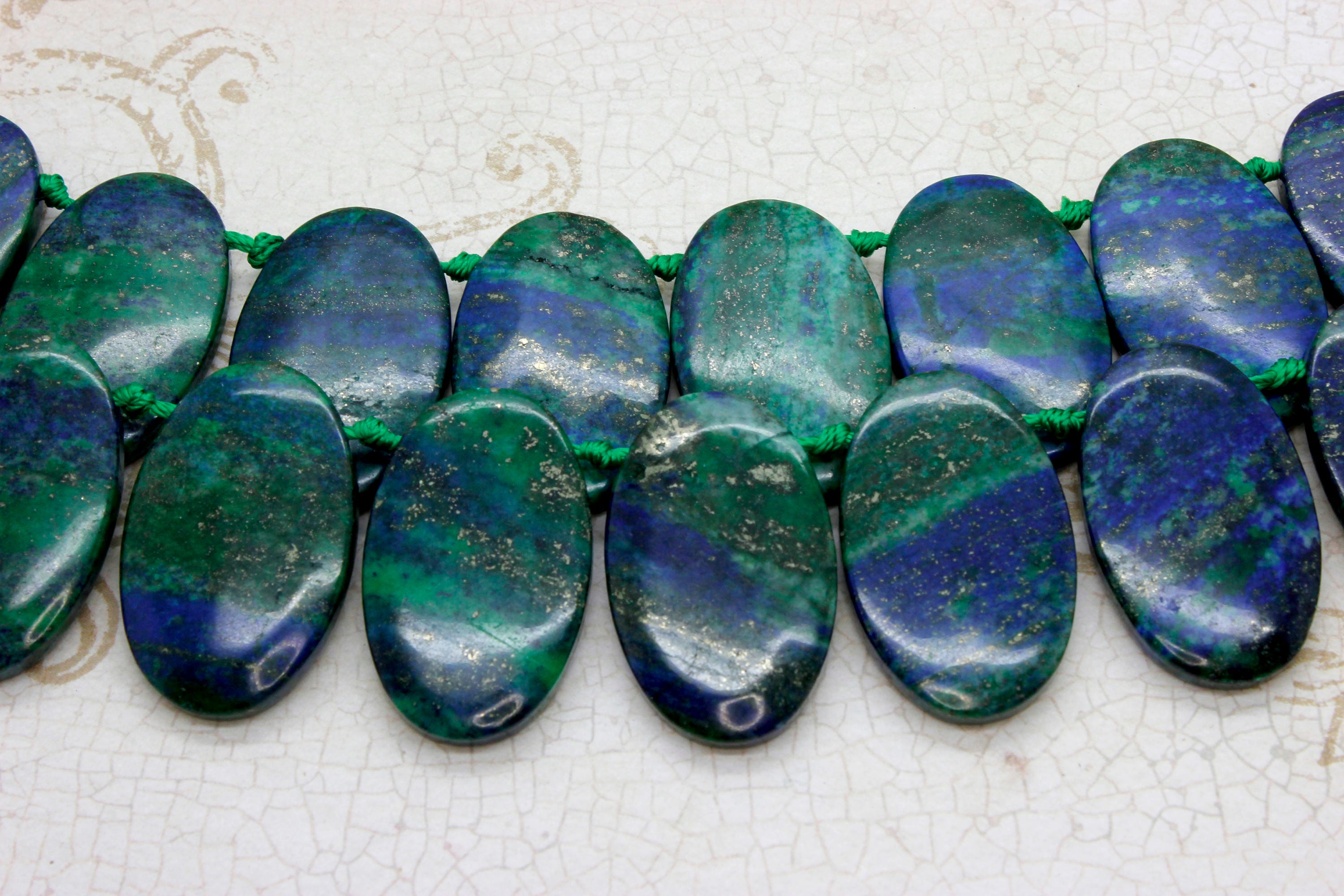 Natural Jasper Blue Green Jasper Natural Flat Oval Smooth Etsy