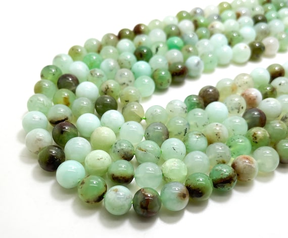 Natural Chrysoprase Beads, AAA Green Polisehd Smooth Round Natural Chrysoprase 4mm 6mm 8mm Gemstone Beads - RN134