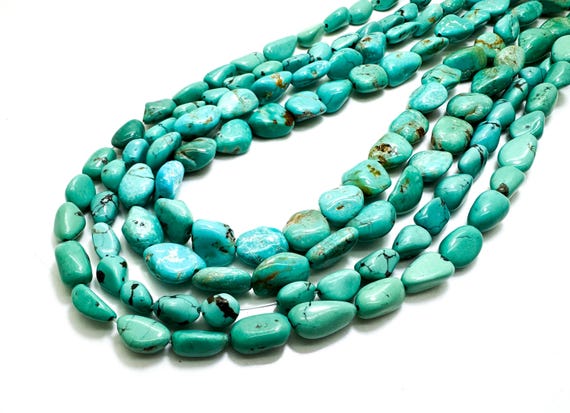 Kingman Turquoise Nugget Beads • Natural Blue-Green Gemstone Nuggets for Jewelry Making - PGS413