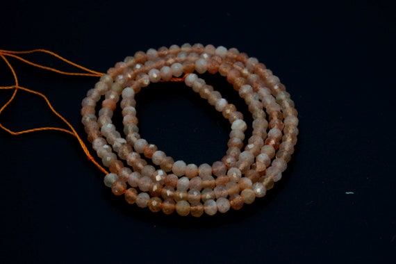 Natural AAA Sunstone Sun Stone Round Faceted Ball Sphere Gemstone Loose Bead Beads 2mm