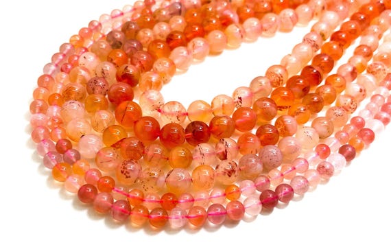 Natural AAA Cherry Quartz Polished Smooth Round 6mm 8mm 9mm Gemstone Beads - RN179