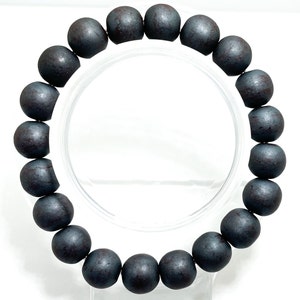 Matte Natural Hematite Round 6mm 8mm 10mm Gemstone Beads Beaded Elastic Stretch Handmade Bracelet - PGB212