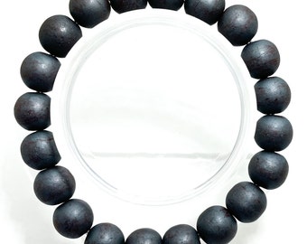 Matte Natural Hematite Round 6mm 8mm 10mm Gemstone Beads Beaded Elastic Stretch Handmade Bracelet - PGB212
