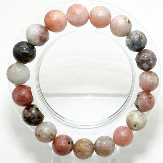 Natural Rhodonite Gemstone Beads Size 6mm 8mm 10mm Gemstone Stretch Elastic Cord Handmade Bracelet PGB52