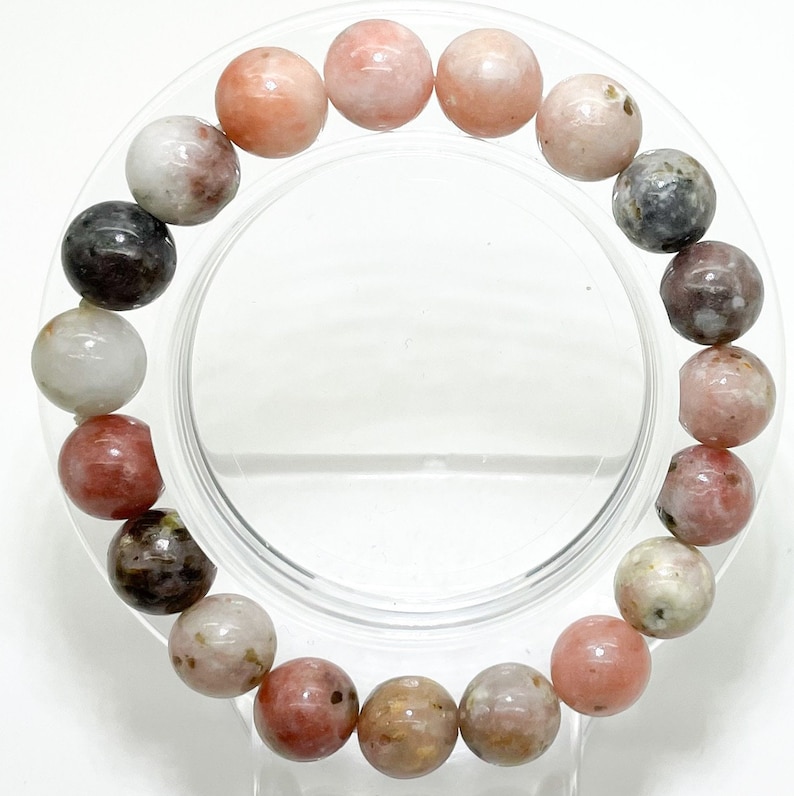 Natural Rhodonite Gemstone Beads Size 6mm 8mm 10mm Gemstone Stretch Elastic Cord Handmade Bracelet