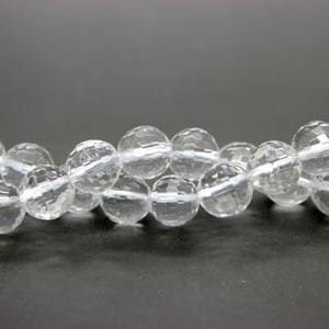 Natural Quartz, Clear Transparent Quartz Faceted Round Ball Sphere Beads Gemstone Natural Loose Stone 4mm 6mm 8mm 10mm PG39 image 2