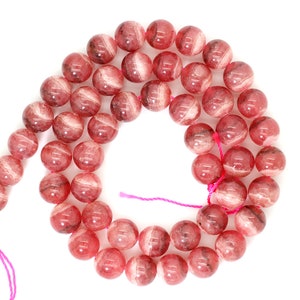 Rhodochrosite, Grade AAA High Quality Natural Rhodochrosite Smooth Round Sphere Ball Loose Gemstone Beads PG03 image 6