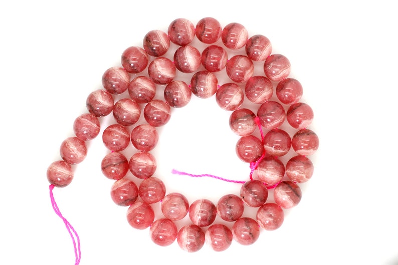 Rhodochrosite, Grade AAA High Quality Natural Rhodochrosite Smooth Round Sphere Ball Loose Gemstone Beads PG03 image 6