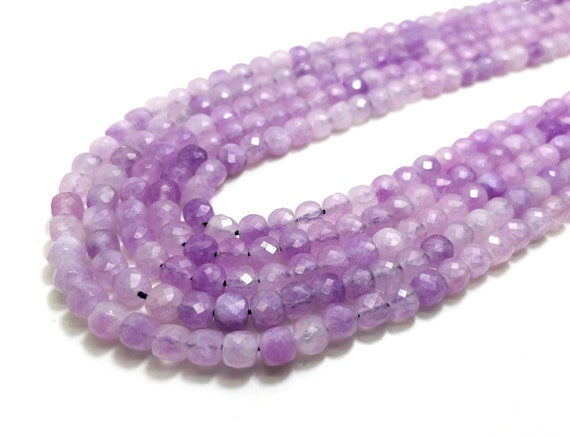 Purple Amethyst Beads, Natural Purple Amethyst Square Cube Faceted Size 6mm Gemstone Beads - PGS262